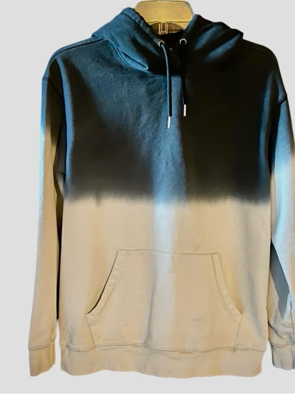 Men's Two-Tone Hooded Sweatshirt - Blue & Cream